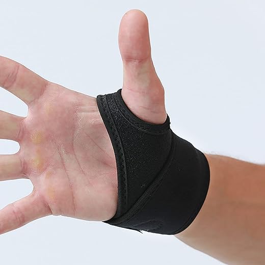 Attelle de poignet avec Support de pouce (1 paire), sangles de poignet réglables et confortables, Pour les entraînements, la gymnastique, l'haltérophilie, etc.