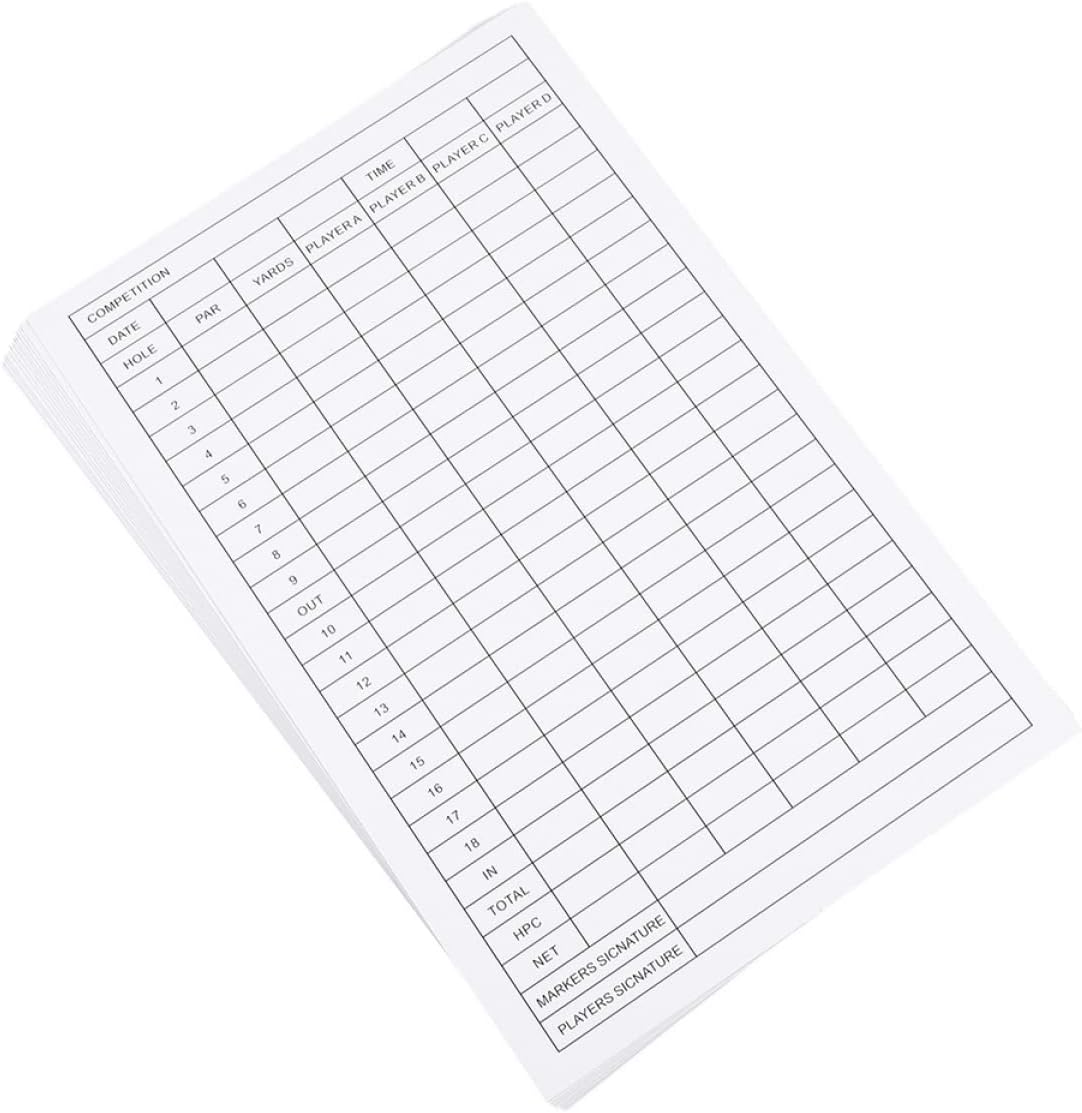 BESPORTBLE 40pcs Scorekeeper Accessory Pocket Score Scorecard Coated Outdoor Scorecards Competition Keeper, Notebook and Card Stats Paper Club Accessories Notebook, Golfs Disc Scorebook