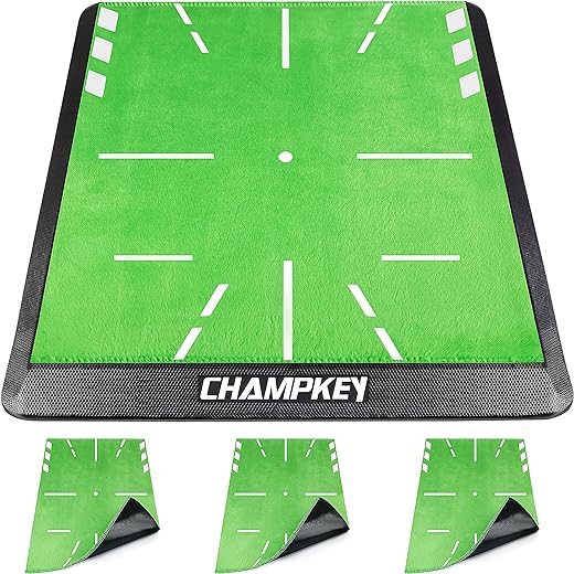 CHAMPKEY Replaceable Impact Golf Mat 2.0 Edition | Come with 3 Replaceable Impact Surfaces｜Path Feedback Golf Practice Mats