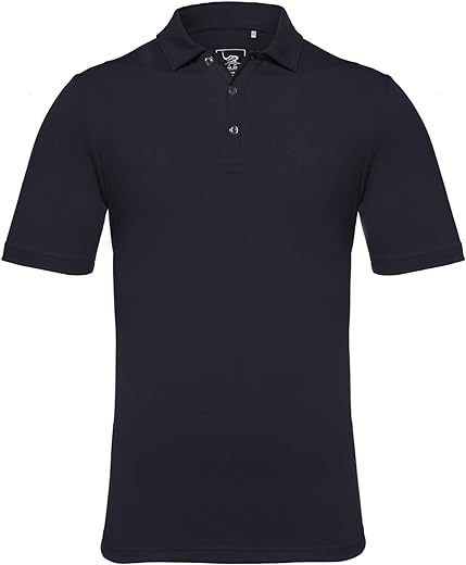 EAGEGOF Men's Golf Polo Shirt Tshirts Short Sleeve Tech Breathable Casual Moisture-Wicking Standard Fit Navy