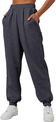 Femme Taille Élastique Confortable en Coton - Pantalon de Sport avec Poches Spacieuses, Pantalon Femme Hiver Grande