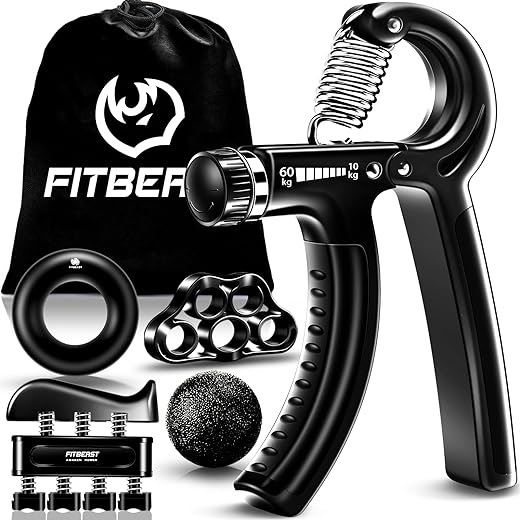 FitBeast Grip Strengthener Forearm Strengthener Hand Grips Strengthener Kit - 5 Pack Adjustable Resistance