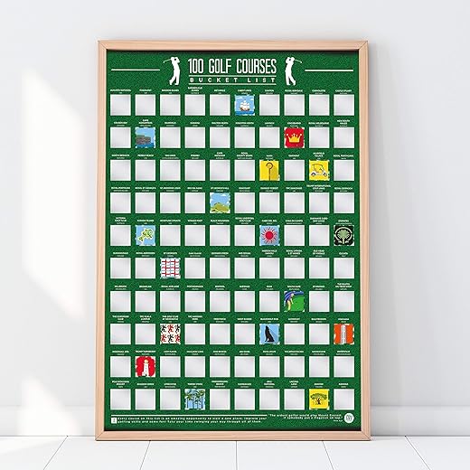Gift Republic 100 Golf Courses Bucket List Poster
