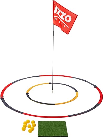 Izzo Golf Backyard Bullseye Golf Practice Set (1 Piece) - Backyard Golf Practice Range with Foam Practice Golf Balls