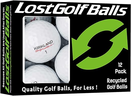 Kirkland Signature Golf Ball Mix - 12 Near Mint Quality Used Kirkland Golf Balls (AAAA Signature Ksig 3-Piece 4-Piece Golfballs), White, One Size (12GNBX-Kirkland-2), 12 count (Pack of 1)