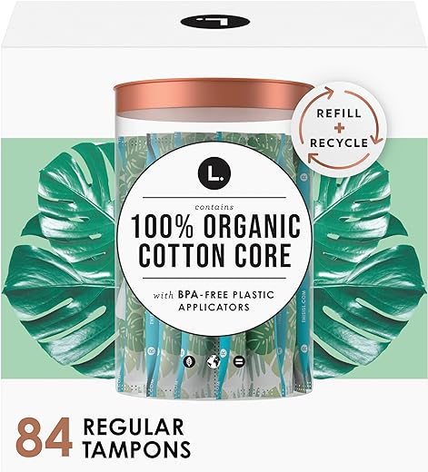 L. Organic Cotton Tampons - Regular 42 Count x 2 Packs (84 Count Total)