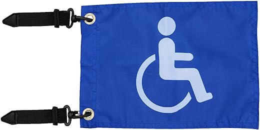 MOTAIN Easy Installation Golf Cart Flag Holder,Elastic Strap Bracket with 6 * 9'' Handicap Flag for Seniors Handicapped Disability