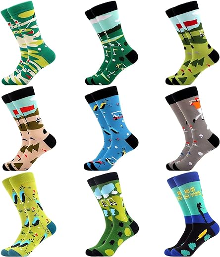 WeciBor Men's Dress Colorful Combed Cotton Crew Socks - Size 6-9/10-13/13-15