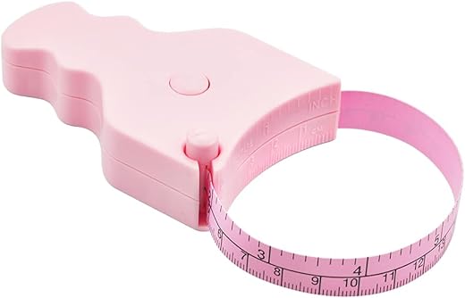 WINTAPE Mètre ruban pour le corps - 150 cm (60"), utilisation à une main, design compact et ergonomique - Permet de perdre du poids et de tonifier les muscles (rose)