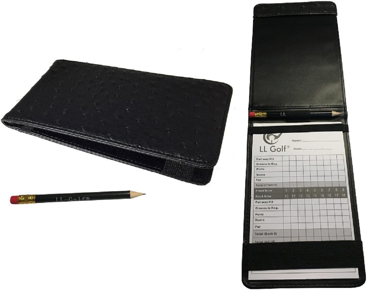 LL-Golf® Élégant Golf Carte de Score Support avec Stylo et Block/Housse/Étui/Pochette/Porte-Documents/Carte de Score/scorecard Holder