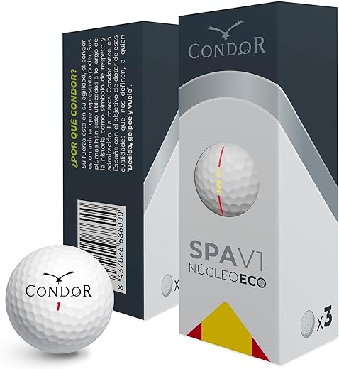 Condor Bola Golf Pack 3 Balle Unisex-Adult, Blanc, Une Taille