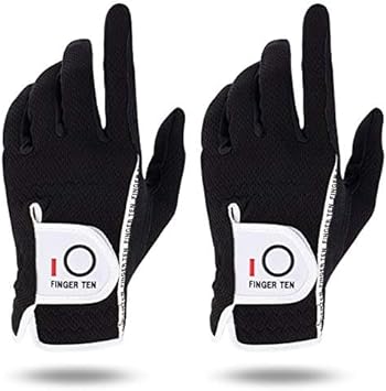 FINGER TEN Lot de 2 gants de golf pour homme main gauche et droite - Gants de golf résistants à l'usure, antidérapants, flexibles et durables