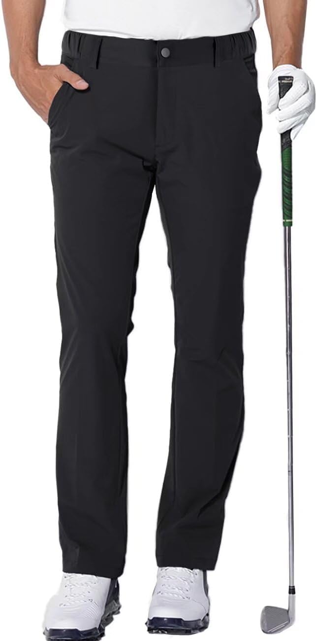 Homme Golf Pantalon Imperméable Extensible Sports Golf Pants avec 4 Poches