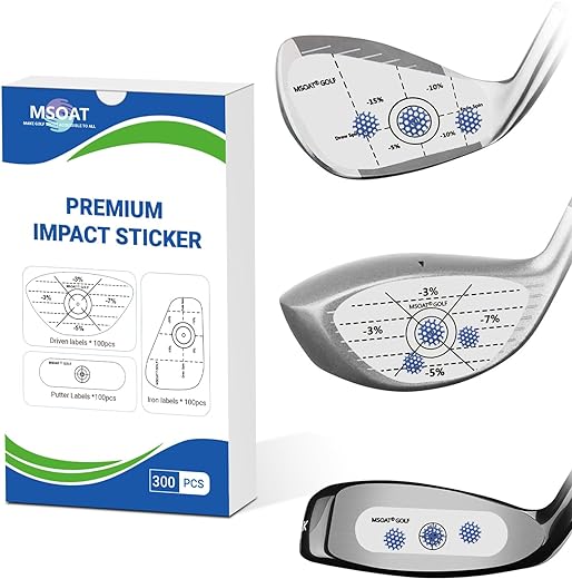 MSOAT Lot de 300 Golf Impact Tape pour fers de Golf Hybird Woods Driver - Ne laissent Aucune Trace sur Le Club - Aide à l'analyse du Swing - Faciles à Utiliser et faciles à enlever