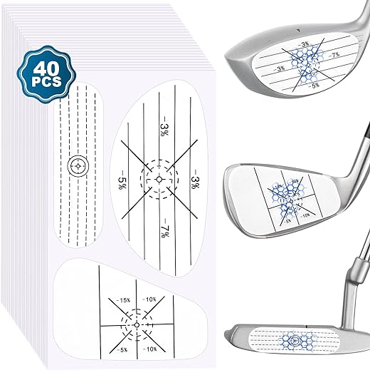 OSDUE Club de Golf Impact Tape, 40/120 pièces Golf Impact Tape, Impact Tape Etiquettes de Entraînement Swing Golf Swing Trainer, Sweet Spot Analyse - Entrainement au Swing Golf Impact Sticker