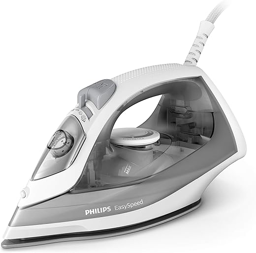 Philips Fer à Vapeur EasySpeed, Effet pressing 100 g, 2000 Watts, Semelle Ceramique Gris, GC1751/80