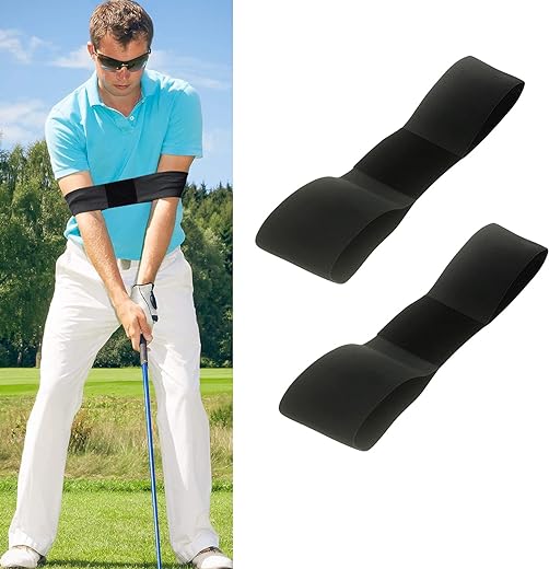 QeeHeng Golf entraînement Ceinture de Bras oscillant auxiliaire,2PCS Golf Swing Posture Correction de la Ceinture Correction de la Correction de la mémoire Musculaire Forme