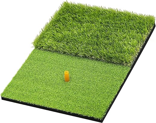 SAPLIZE Tapis de Frappe de Golf de Grande Taille 58x40cm, Tapis de Gazon de Golf Pliant 2 en 1, Rugueux et Fairway pour Frapper, Picking et Putting, Tapis d'Entraînement de Golf