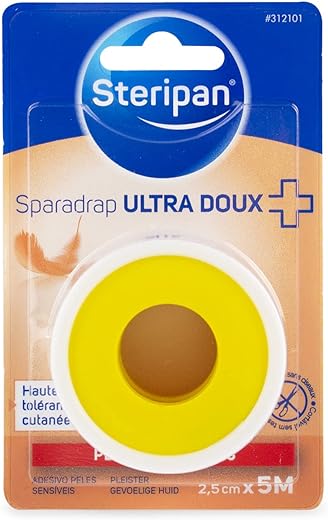 Steripan Sparadrap Peau Sensible 5 m x 2,5 cm Lot de 2