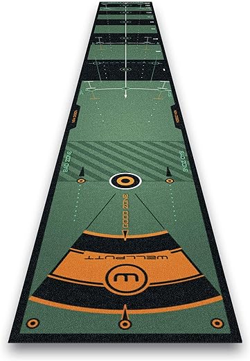 WELLPUTT - Tapis de Putting Entraînement Golf - 4m Vert