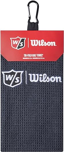 Wilson Staff Unisexe Serviette de Golf, Pliage triple, TRI FOLD, Microfibre, Noir, Taille Unique, WGA9000102