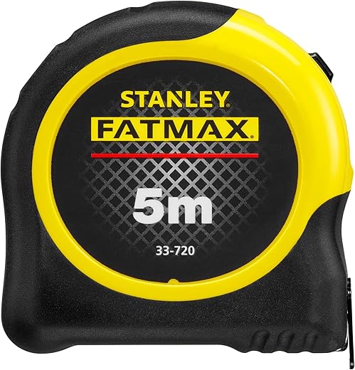 STANLEY FATMAX Mètre à Ruban 5 M - Revêtement Blade Armor - Ruban Ultra Épais - Plus Résistant - Revêtement Mylar Anti-Abrasion et Anti-Corrosion 0-33-720