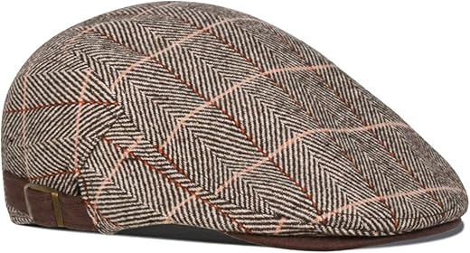 besbomig Hommes Béret Casquette Plate Golf Driving Newsboy Hat Flat Cap - Wool Felt Unisexe Cap Vintage Rétro Automne 56-59CM en Tweed Taille Unique