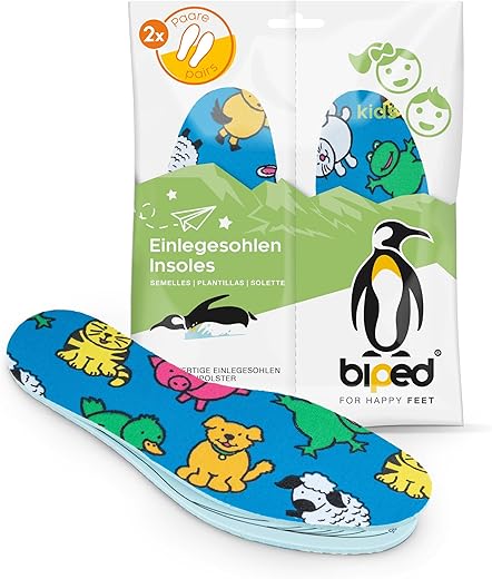 biped 2 paires de semelles intérieures en latex pour enfants - semelles extra souples à découper - semelles intérieures respirantes en latex naturel véritable z2751