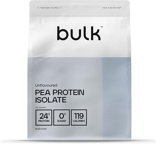 Bulk Isolat de Protéine de Pois en Poudre, Shake protéiné végan, Nature, 1 kg