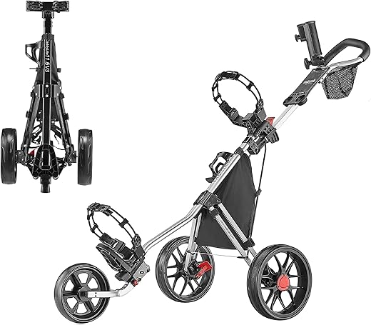 Caddytek CaddyLite Chariot de Golf à 3 Roues 11,5 V3 – Léger, Facile à Plier