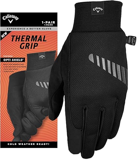 Callaway Gl CG Thermal Grip 2pk M Blk 23 Cold Weather Golf Glove Homme