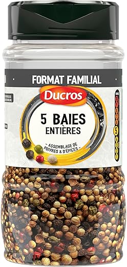 DUCROS - 5 Baies Entières, Mélanges de poivres et d'épices 190 g