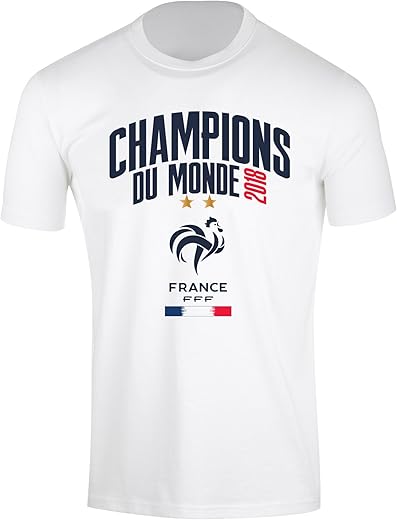 Equipe de FRANCE de football T-Shirt FFF - Champion du Monde 2018 - Collection Officielle