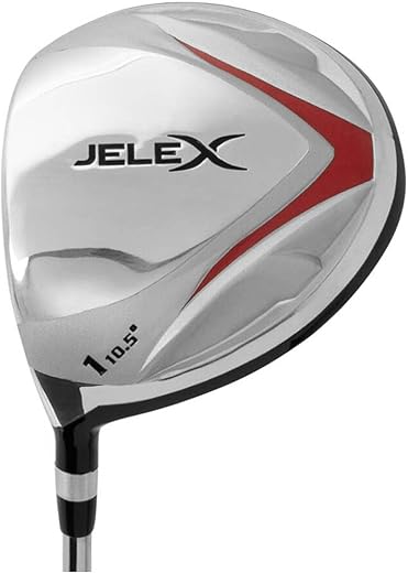 JELEX Levier de golf / bois main gauche en acier inoxydable et aluminium pour gaucher Longueur 107-115 cm Angle 56-58° Poids 420 g Poignée ergonomique en caoutchouc facile d'entretien et durable