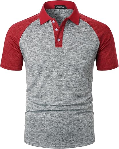 LIAMERHE Polo Homme Manche Courte Séchage Rapide Polo de Golf Respirant T-Shirts Slim Fit Poloshirt Casual Tennis Polos d'été