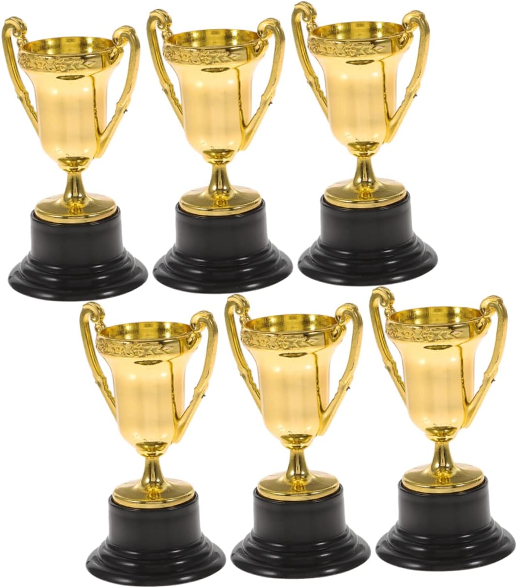 NAMOARLY 6Pièces Trophées Plastique pour Enfants Trophées de Gagnant pour Fête Jeux et Récompenses pour Anniversaires et Événements Scolaires