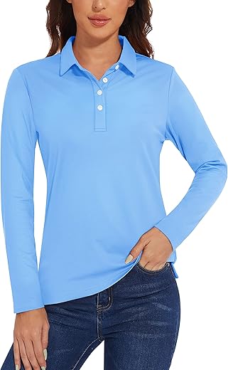 Polo Femmes Longues Manches Golf Tennis UPF 50+