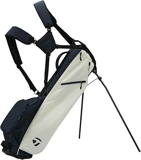 TaylorMade Golf FlexTech Sac de Transport avec Support, 2024, Ivoire - Bleu Marine foncé