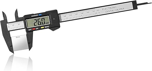 Vinabo Pied a Coulisse Digital, 150 mm / 6" Pied à Coulisse Numérique, Outil de Mesure Électronique Avec Grand écran LCD, pour les Mesures Externes, Internes, Profondeur et Pas