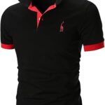 YCUEUST Hommes Cotton Basic Manche Courte Casual Polo Tennis Golf Poloshirt