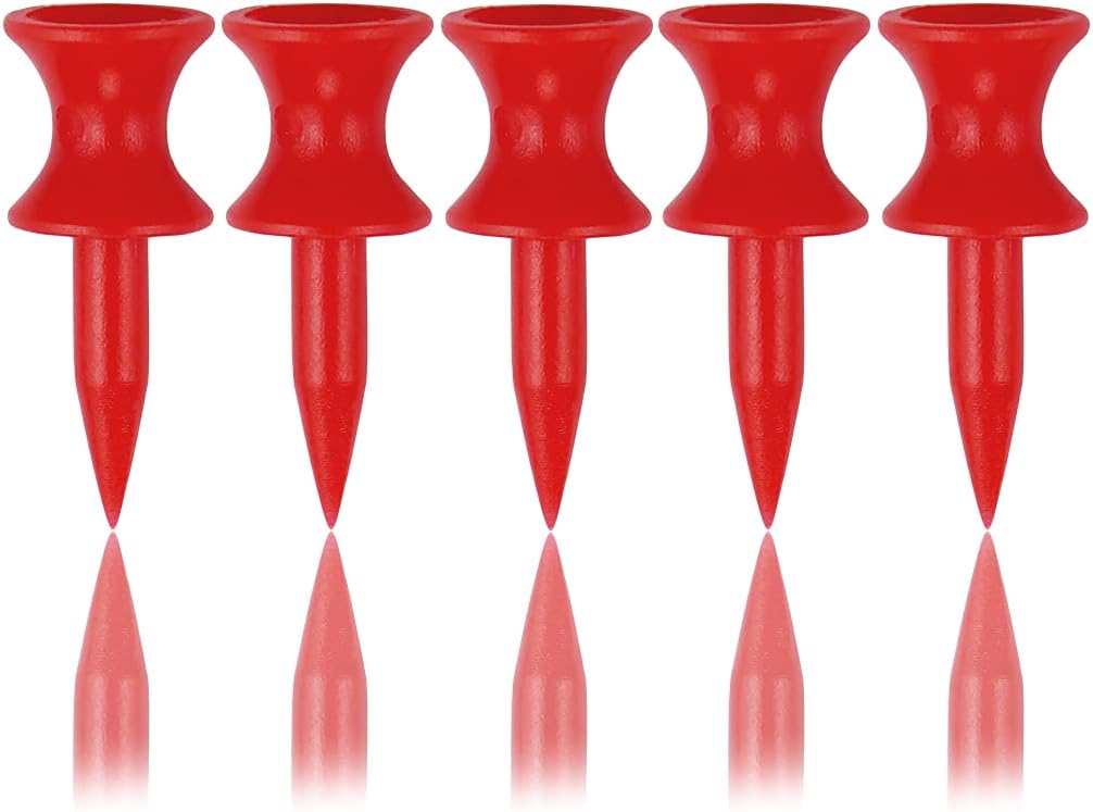 Zivisk Tees de golf rouges en plastique 32 mm 100 pièces Petit Castle Golf Tees 1 1/4"