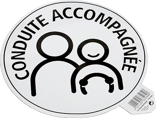 Disque Conduite Accompagnée Magnétique Blanc