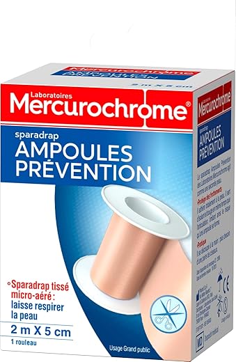 Sparadrap Prévention Ampoules Mercurochrome