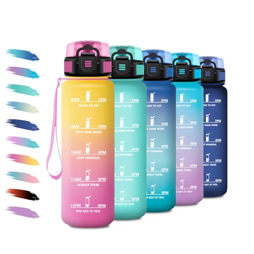 Gourde sport 1L étanche avec marqueurs