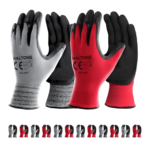 Lot de 12 gants Haltons latex et polyester