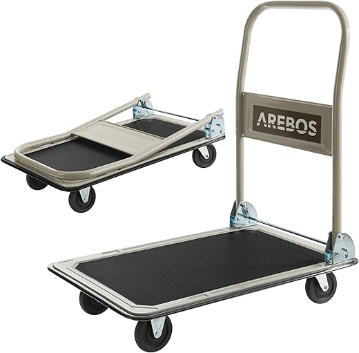 Chariot plateforme pliable Arebos 150 kg