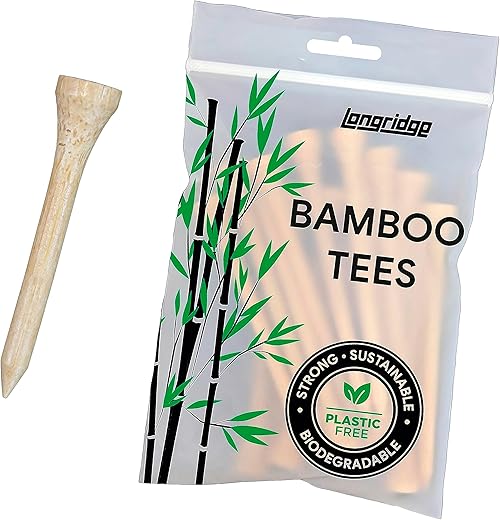 Longridge tees en bambou 54 mm naturels
