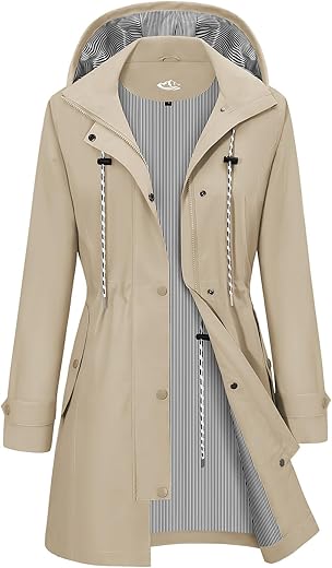 Parka longue femme imperméable et ajustable