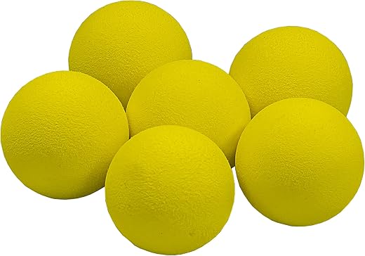 6 balles mousse d'entraînement jaunes