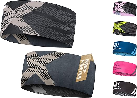 Bandeau sport réversible anti‑transpiration léger